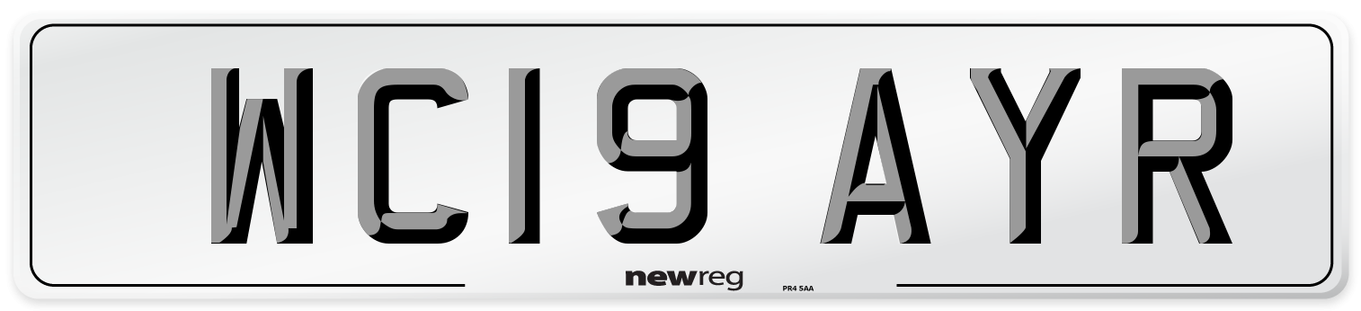 WC19 AYR Number Plate from New Reg